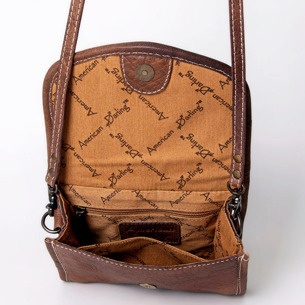 ADBG1016 American Darling Handwoven Saddle Blanket Leather Small Crossbody Bag Western Flap Purse