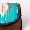 ADBG1016 American Darling Handwoven Saddle Blanket Leather Small Crossbody Bag Western Flap Purse