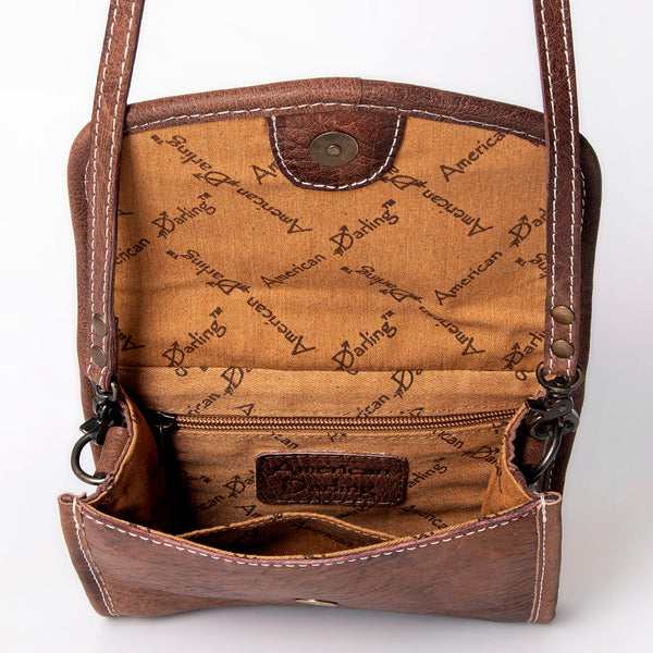 ADBG1016 American Darling Handwoven Saddle Blanket Leather Small Crossbody Bag Western Flap Purse