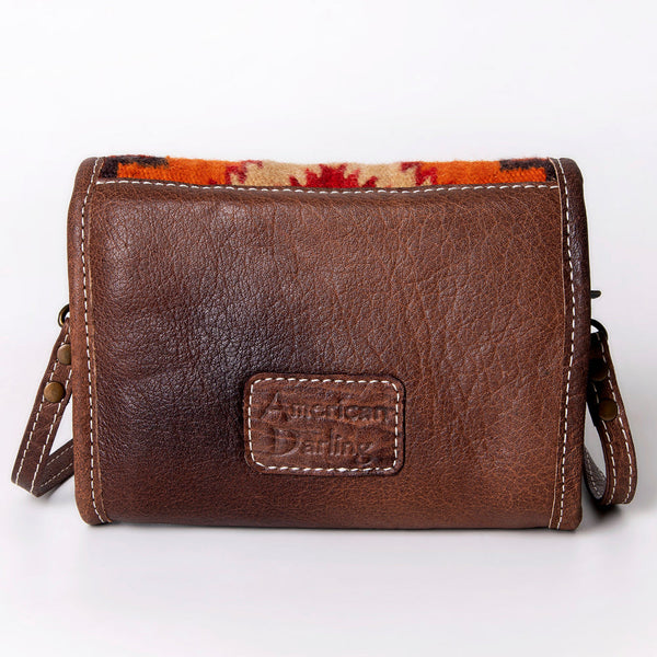 ADBG1016 American Darling Handwoven Saddle Blanket Leather Small Crossbody Bag Western Flap Purse