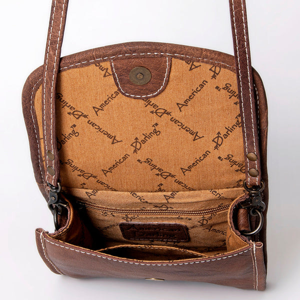 ADBG1016 American Darling Handwoven Saddle Blanket Leather Small Crossbody Bag Western Flap Purse