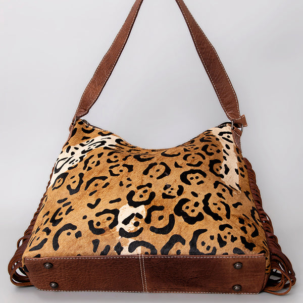 ADBG1020 American Darling Hair-On Leather Hobo Bag with Fringes Western Handcrafted Purse