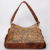 ADBG1020 American Darling Hair-On Leather Hobo Bag with Fringes Western Handcrafted Purse
