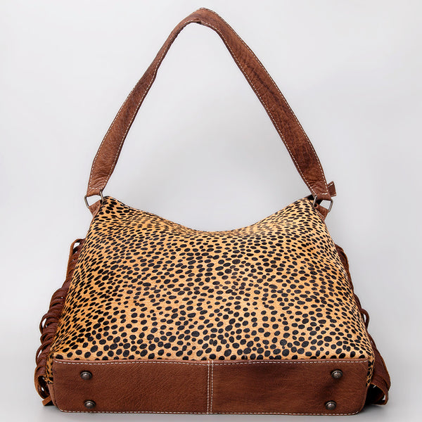 ADBG1020 American Darling Hair-On Leather Hobo Bag with Fringes Western Handcrafted Purse