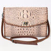 ADBG1023 American Darling Western Crocodile-Embossed Leather Handbag Coin Purse Hand bag