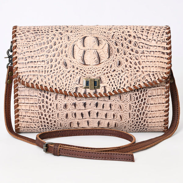 ADBG1023 American Darling Western Crocodile-Embossed Leather Handbag Coin Purse Hand bag