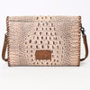 ADBG1023 American Darling Western Crocodile-Embossed Leather Handbag Coin Purse Hand bag