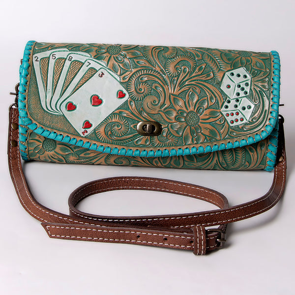 ADBG1024 American Darling Hand-Tooled Floral Leather Western Crossbody Bag
