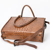 ADBG1026 American Darling Crocodile-Embossed Genuine Leather Tote Bag Western Luxury Handbag