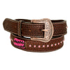 BER215-Hand Tooled Western leather Belt