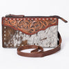 ADBG1027 American Darling Hair-On Cowhide & Tooled Leather Small Crossbody Bag Western Style