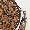 ADBGA304 American Darling Canteen Bag Hand Tooled Floral Leather Round Crossbody