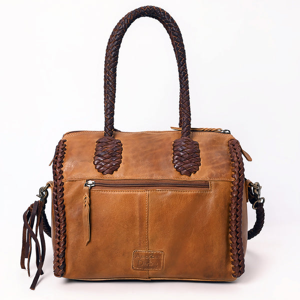 ADBGM270 Western Braided Fringe Duffel with Turquoise Concho - Genuine Leather