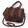ADBGM270 Western Braided Fringe Duffel with Turquoise Concho - Genuine Leather