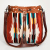 ADBG574 American Darling Southwestern Wool Bucket Bag Drawstring Tote with Leather Strap