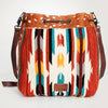 ADBG574 American Darling Southwestern Wool Bucket Bag Drawstring Tote with Leather Strap