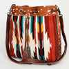 ADBG574 American Darling Southwestern Wool Bucket Bag Drawstring Tote with Leather Strap