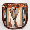 ADBG574 American Darling Southwestern Wool Bucket Bag Drawstring Tote with Leather Strap
