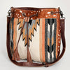 ADBG574 American Darling Southwestern Wool Bucket Bag Drawstring Tote with Leather Strap