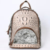 ADBGS156 Turquoise Embossed Croc Cowhide Leather Backpack - Western Cowgirl Style