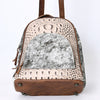 ADBGS156 Turquoise Embossed Croc Cowhide Leather Backpack - Western Cowgirl Style