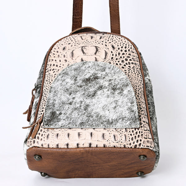 ADBGS156 Turquoise Embossed Croc Cowhide Leather Backpack - Western Cowgirl Style