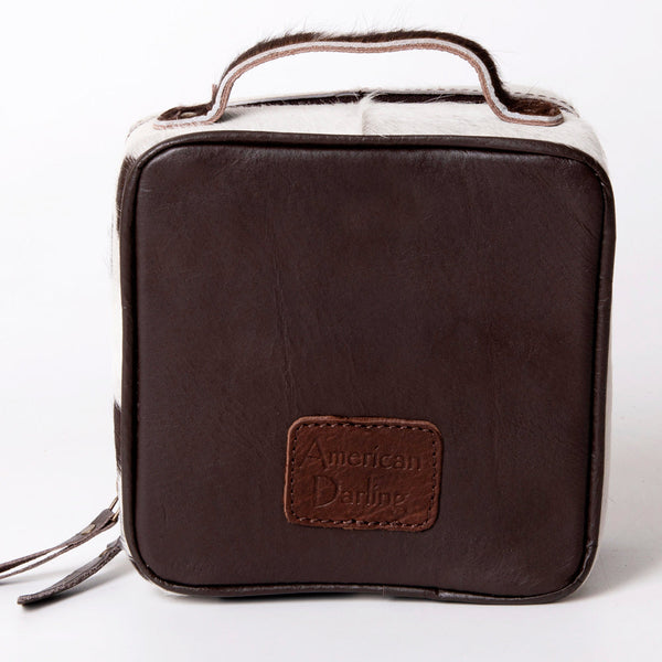 ADBGA311 American Darling Hair-On Cowhide Genuine Leather Travel Jewelry Case