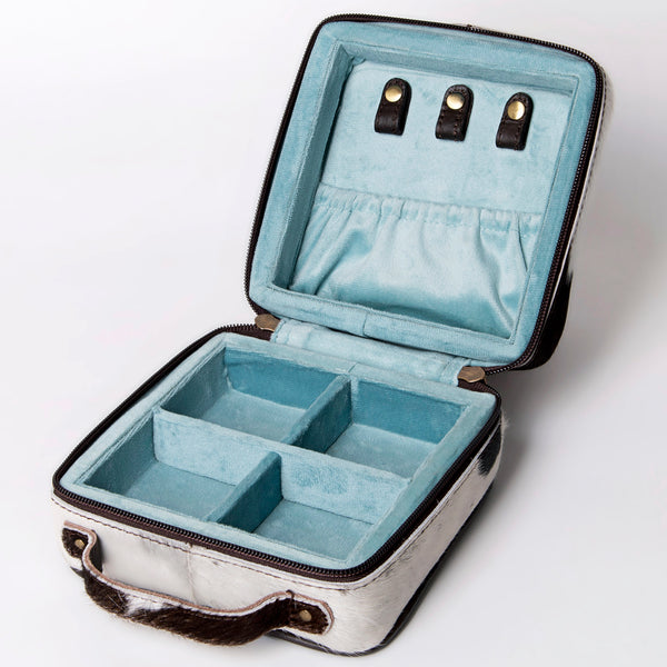ADBGA311 American Darling Hair-On Cowhide Genuine Leather Travel Jewelry Case