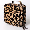 ADBGA312 American Darling Genuine Cowhide Jewelry Case - Brown & White Travel Box
