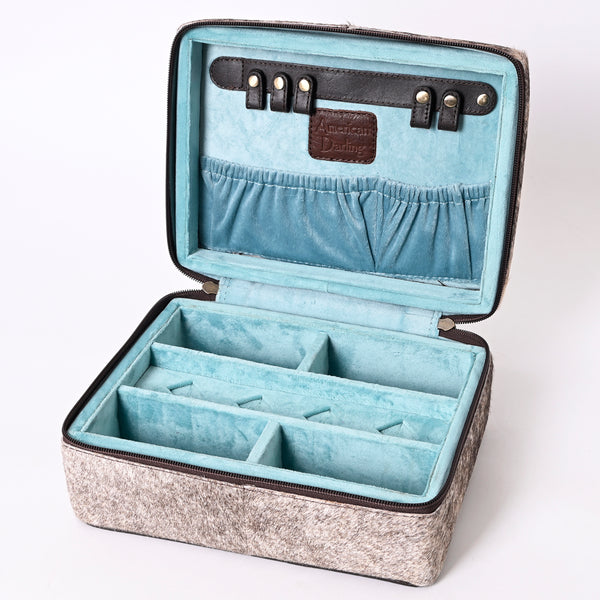 ADBGA314 American Darling Buck Stitched Hand Tooled Cowhide Jewelry Case