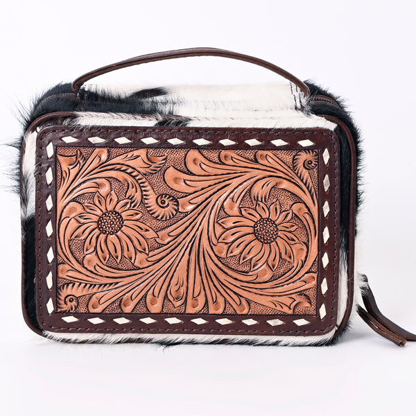 ADBGA316 American Darling Hand Tooled Leather & Hair-On Cowhide Jewelry case