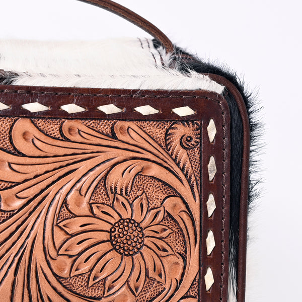 ADBGA316 American Darling Hand Tooled Leather & Hair-On Cowhide Jewelry case