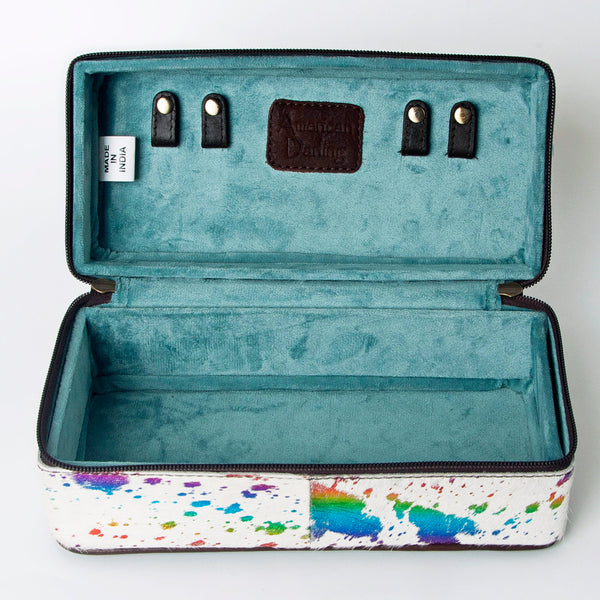 ADBGA318 American Darling Western Paint Splatter Hair-On Cowhide Jewelry case