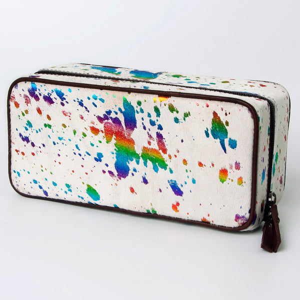 ADBGA318 American Darling Western Paint Splatter Hair-On Cowhide Jewelry case