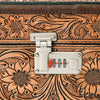 ADBGA321 American Darling Hand-Tooled Leather Locking Jewelry Case Western Floral Organizer Box