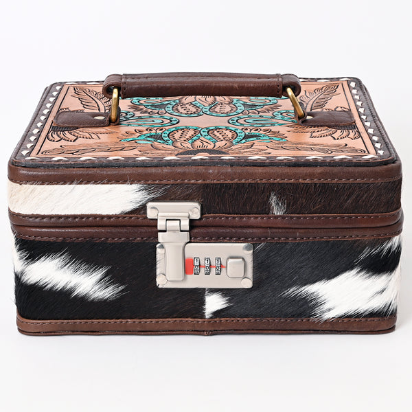 ADBGA321 American Darling Cowhide & Tooled Leather Western Jewelry Case With Lock