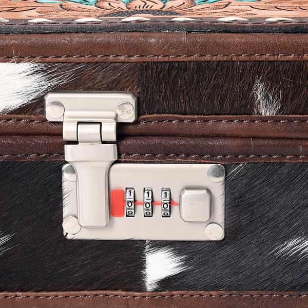 ADBGA321 American Darling Cowhide & Tooled Leather Western Jewelry Case With Lock