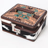 ADBGA321 American Darling Cowhide & Tooled Leather Western Jewelry Case With Lock