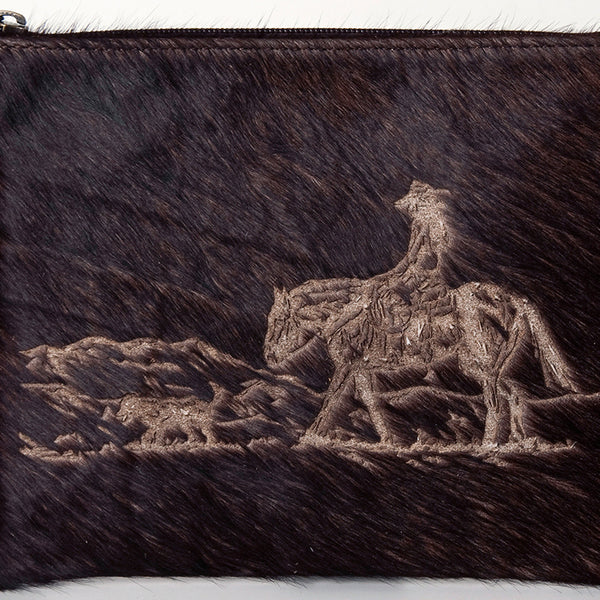 ADBG109 American Darling Hair-on Cowhide Western Leather Small Crossbody Bag with Fringe