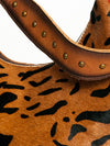 ADBG1031 American Darling Hair-On Cowhide Hobo Bag with Handwoven Saddle Blanket Sides Western Leather