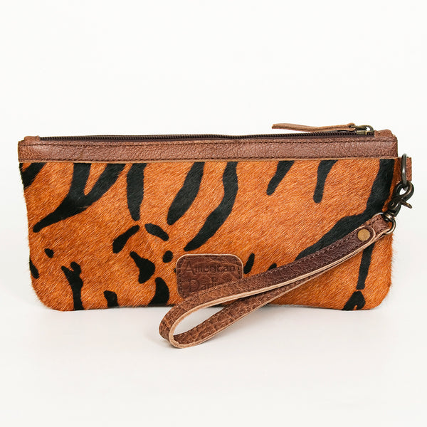 ADBG344 American Darling Western Leather Wristlet Bag with Printed Hair-On Cowhide
