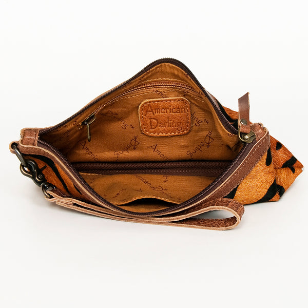 ADBG344 American Darling Western Leather Wristlet Bag with Printed Hair-On Cowhide