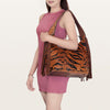 ADBG803 American Darling Western Leather Hobo Bag - Hand Tooled Cowhide & Fringe Purse