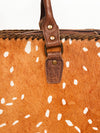 LC-ADBGS118 Western Tote Bag - Hair-On Leather with Whipstitch Trim & Detachable Strap