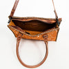 LC-ADBGS118 Western Tote Bag - Hair-On Leather with Whipstitch Trim & Detachable Strap