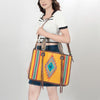 ADBG1033 American Darling Handwoven Saddle Blanket Tote Bag Western Genuine Leather Purse