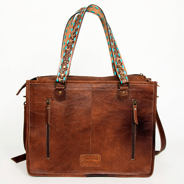 ADBG1033 American Darling Handwoven Saddle Blanket Tote Bag Western Genuine Leather Purse