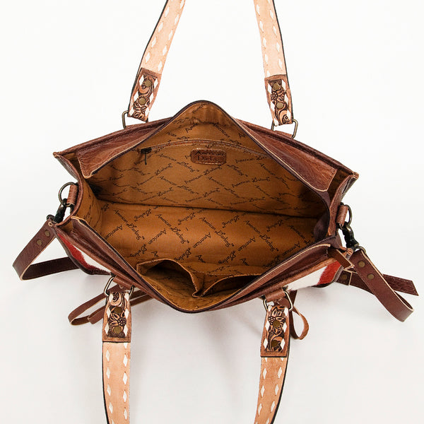 ADBG1033 American Darling Handwoven Saddle Blanket Tote Bag Western Genuine Leather Purse