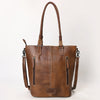 ADBG1047 American Darling Hand Woven Saddle Blanket Leather Tote Bag | Western Leather Handbag