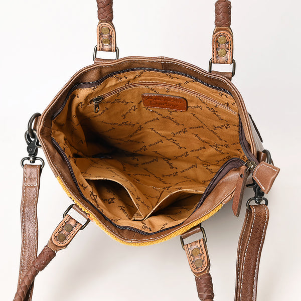 ADBG1047 American Darling Hand Woven Saddle Blanket Leather Tote Bag | Western Leather Handbag